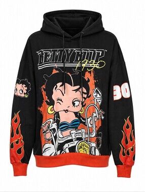 BETTY BOOP Biker Betty 1930 Soft Pullover Hoodie Plus Size Women 2X